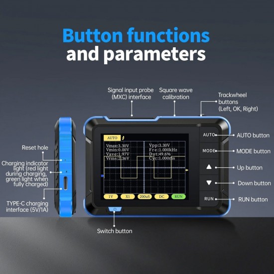 Fnirsi DSO-152 200KHz Mini Cep Tipi Dijital El Tipi Osiloskop