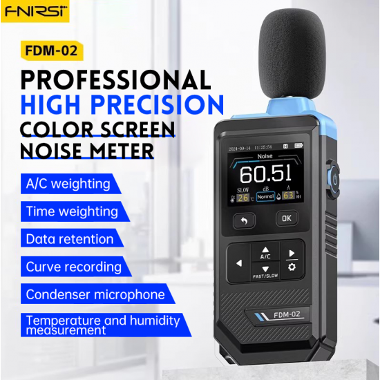 Fnirsi FDM02 Profesyonel Ses Seviyesi Ölçer Desibel Metre