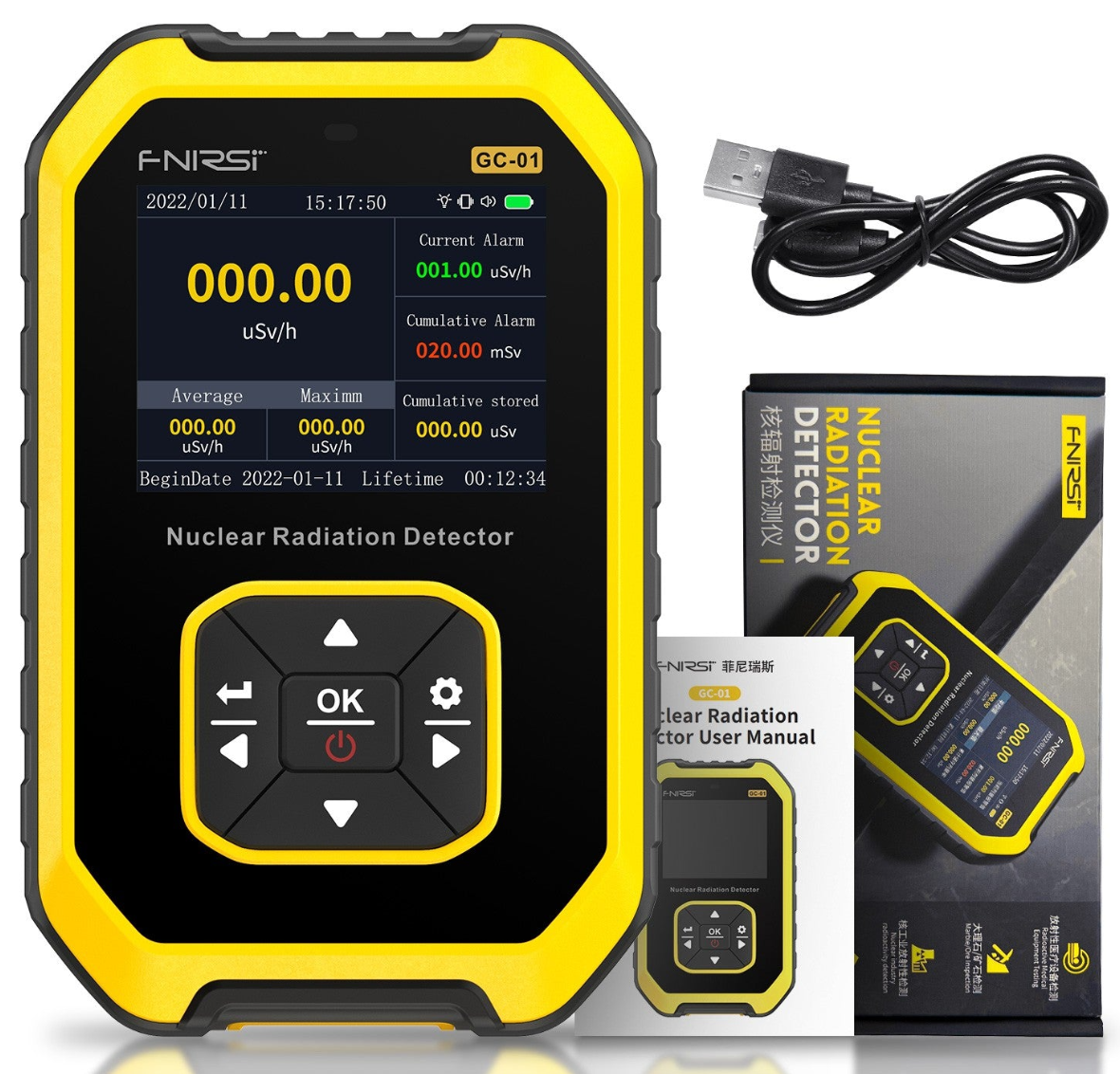 Fnirsi GC-01 Nükleer Radyasyon Test Cihazı Dedektörü