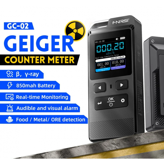 Fnirsi GC-02 Geiger Sayacı Nükleer Radyasyon Test Cihazı