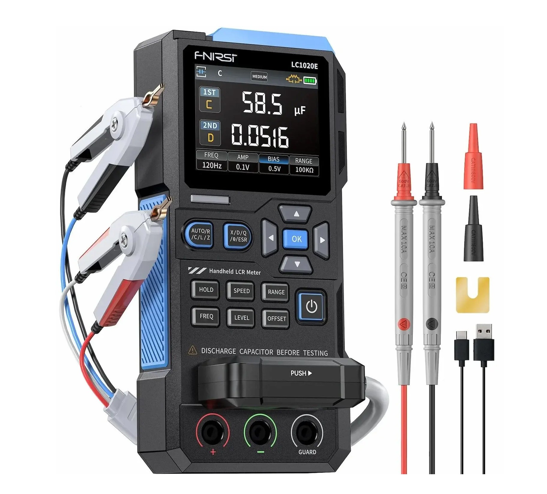 FNIRSI LC1020E Yüksek Hassasiyetli Taşınabilir LCR/ESR Ölçer